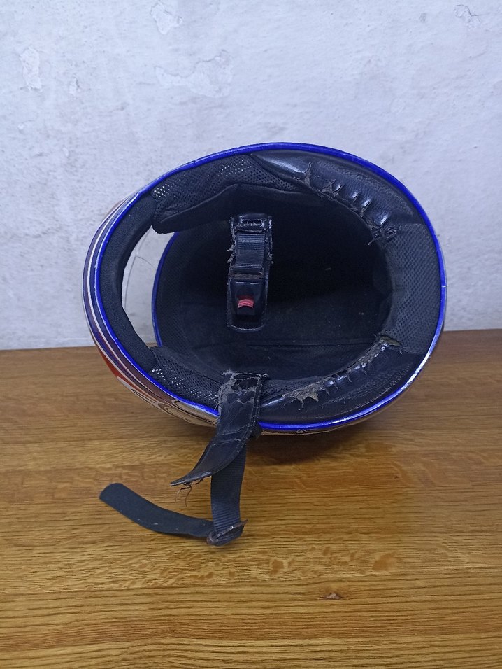 Parlak Mavi Lazer Motosiklet Kaskı - Görsel 5