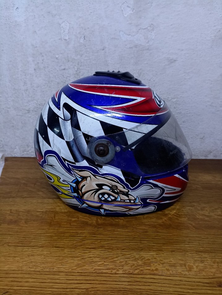 Parlak Mavi Lazer Motosiklet Kaskı - Görsel 2