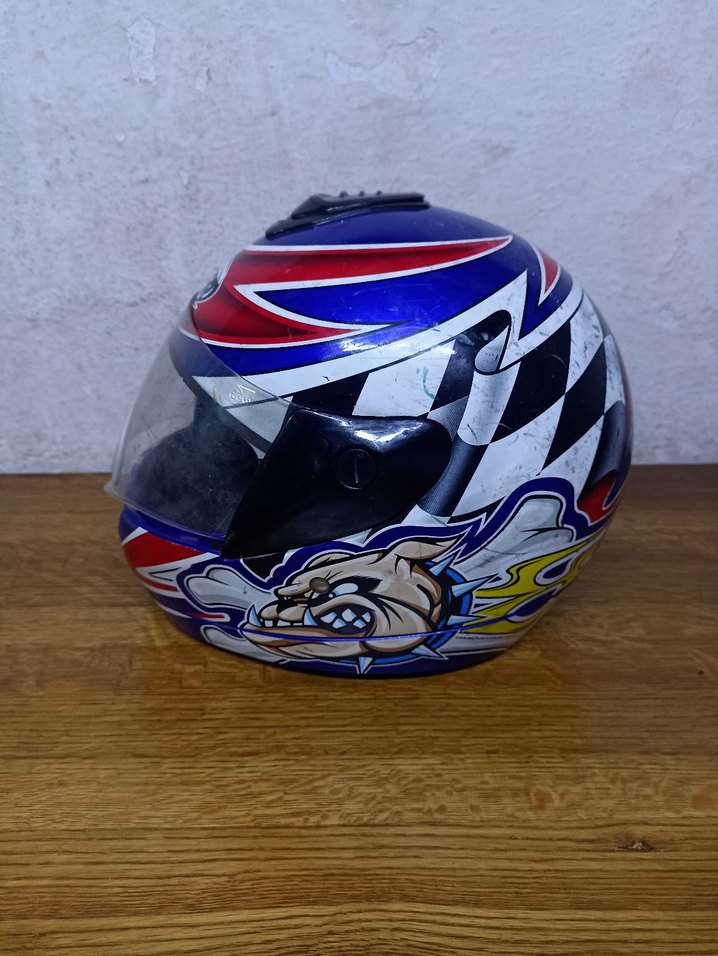 Parlak Mavi Lazer Motosiklet Kaskı - Görsel 3