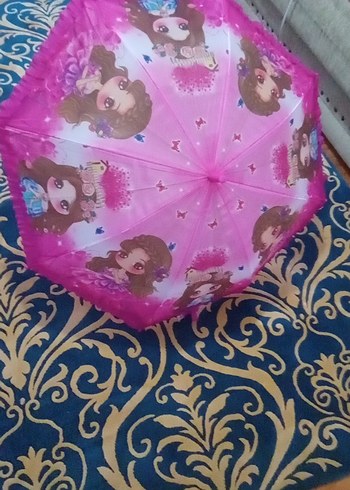  Beden Püsküllü Pembe Şemsiye