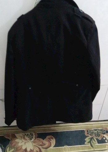 Düğmeli Siyah Erkek Midi Kaban - Görsel 4