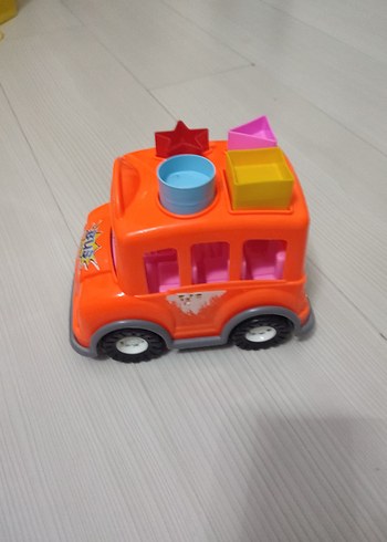 Renkli Şekil Eşleştirme Okul Otobüsü Oyuncağı - Görsel 2