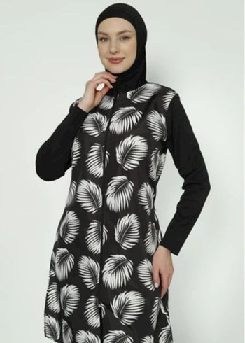 Çok Renkli Etnik Desenli Fermuarl mayo - Görsel 5