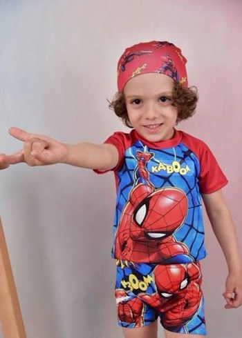 Renkli Örümcek Adam Desenli Erkek Çocuk Mayo - Görsel 2