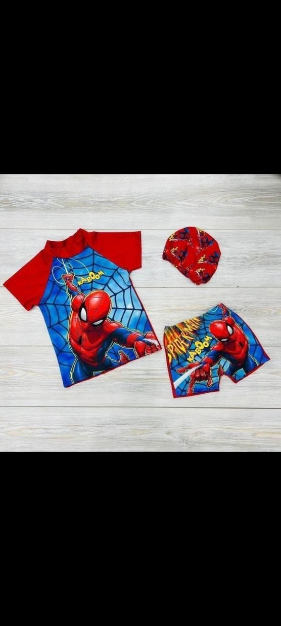 Renkli Örümcek Adam Desenli Erkek Çocuk Mayo - Görsel 3