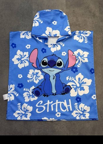 Kapşonlu Kız Çocuk Ponchosu - Renkli Desenli - Görsel 2