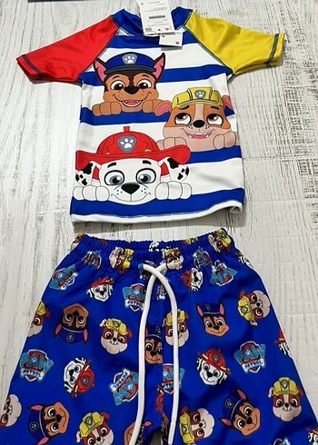 Renkli Baskılı Erkek Çocuk Mayo ve Tişört Takımı 2_10 yaş mevcut - Görsel 3