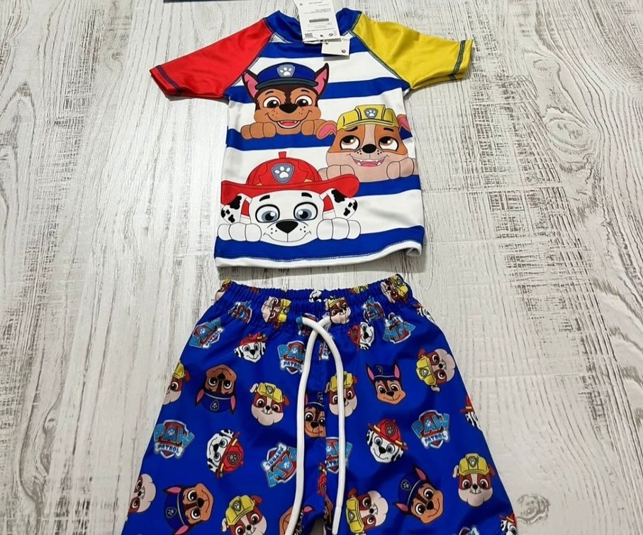 Renkli Baskılı Erkek Çocuk Mayo ve Tişört Takımı 2_10 yaş mevcut - Görsel 3