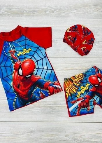 Erkek Çocuk Renkli Örümcek Adam Desenli Mayo Takımı - Görsel 3