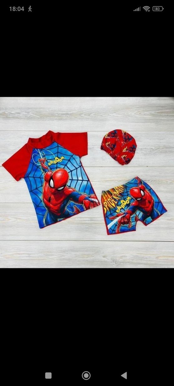 Erkek Çocuk Renkli Örümcek Adam Desenli Mayo Takımı - Görsel 4