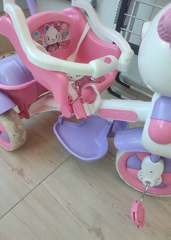 Kraft Pastel Pembe Kedi Figürlü Çocuk Üç Tekerlekli Bisiklet