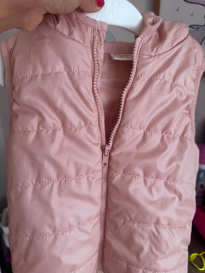 Kız Çocuk Pembe Fermuarlı Yelek - Görsel 4