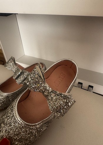 Kızlar için Gri Simli Babet - Görsel 3