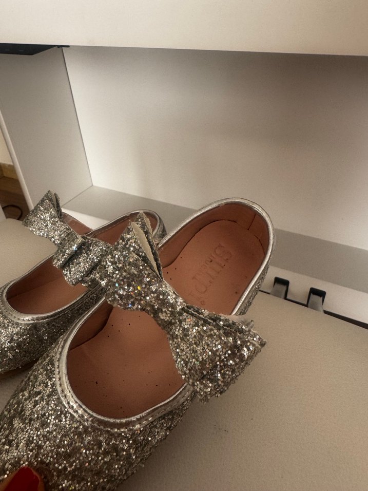 Kızlar için Gri Simli Babet - Görsel 3