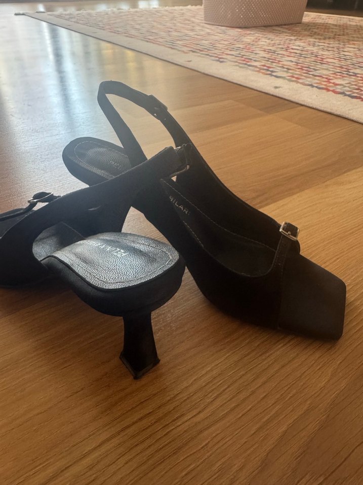 Siyah Stiletto Topuklu Kadın Sandalet - Görsel 5