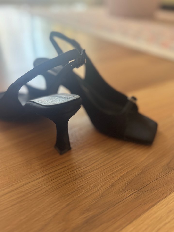 Siyah Stiletto Topuklu Kadın Sandalet - Görsel 2