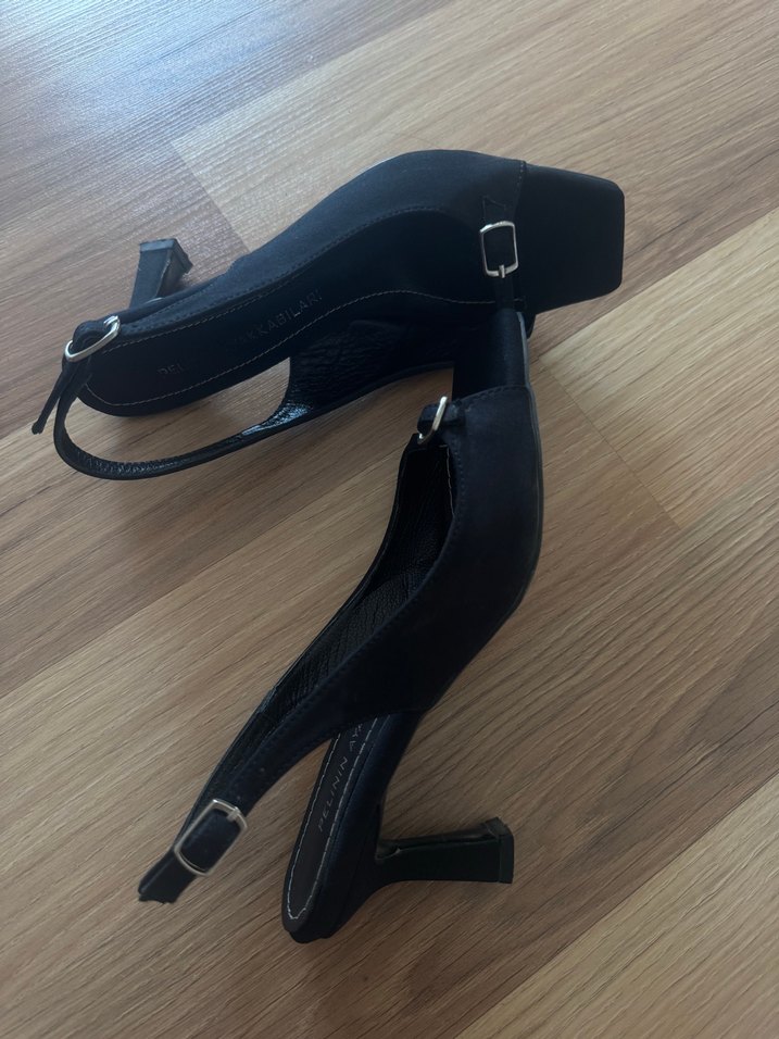 Siyah Stiletto Topuklu Kadın Sandalet - Görsel 3