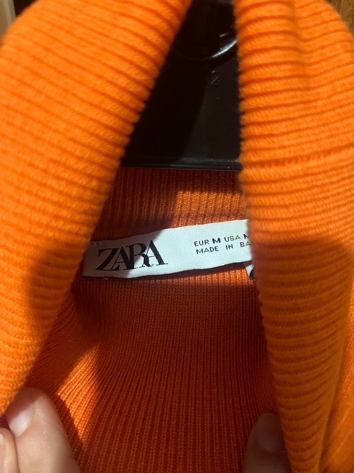 Turuncu Balıkçı Yaka Kadın Kazak - Görsel 2