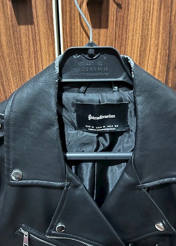 Kadın Siyah Deri Biker Ceket - Görsel 3