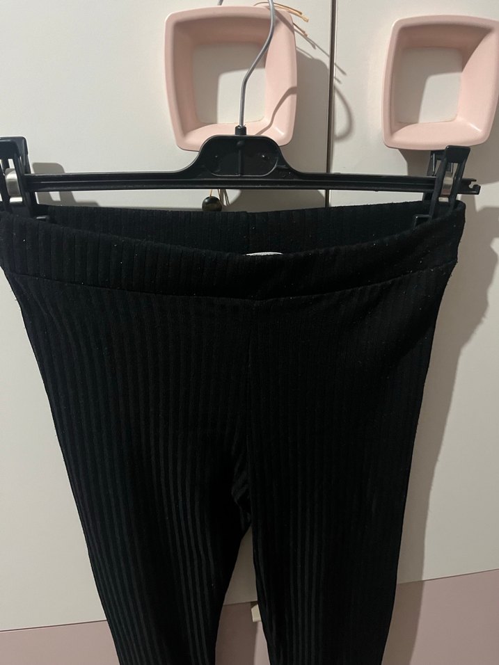 Dikişli Siyah Kadın Fitilli Pantolon - Görsel 3