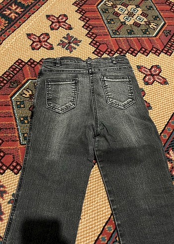 Siyah Bağcıklı Tie-Dye Bohem Kot Pantolon - Görsel 4