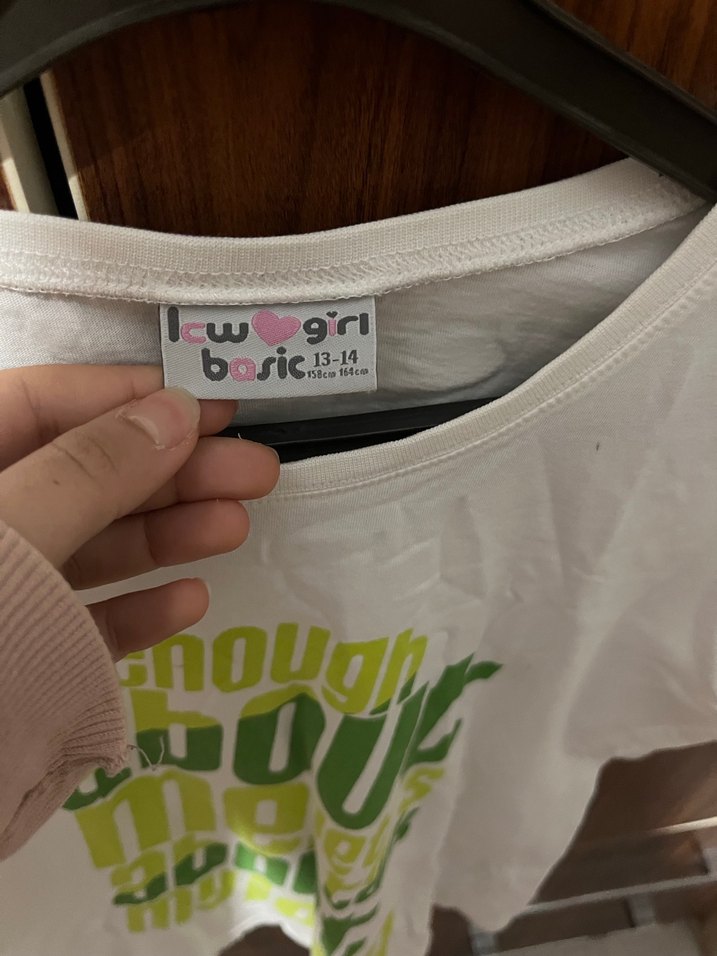 Kız Çocuk Beyaz Baskılı Tişört - Görsel 2