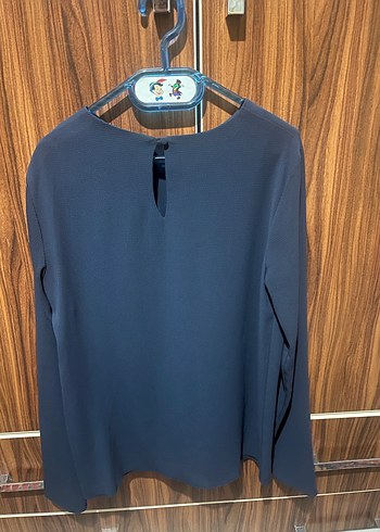 Uzun Kollu Koyu Mavi Kadın Bluz - Görsel 2