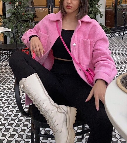 Bershka pembe ceket