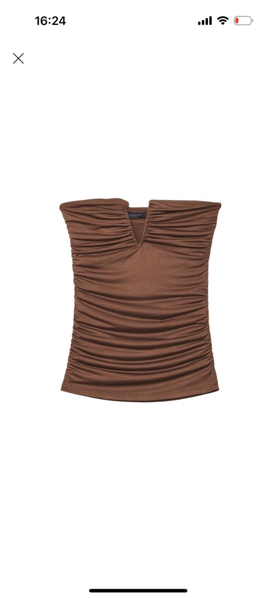 Stradivarius Kahverengi Straplez bluz - Görsel 3