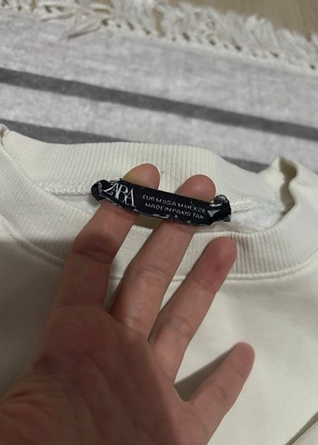 Beyaz Pamuklu Kadın Sweatshirt - Görsel 2