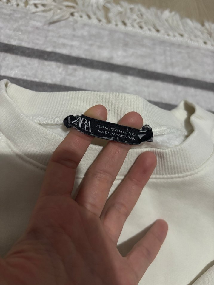 Beyaz Pamuklu Kadın Sweatshirt - Görsel 2