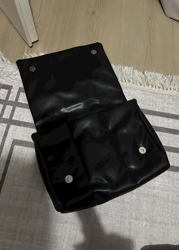 Siyah Deri Tokalı Kadın Çanta - Görsel 2