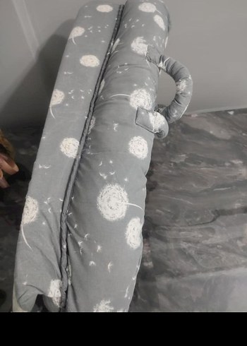 Gri Desenli Bebek Uyku Yatağı reflü yatağı - Görsel 2