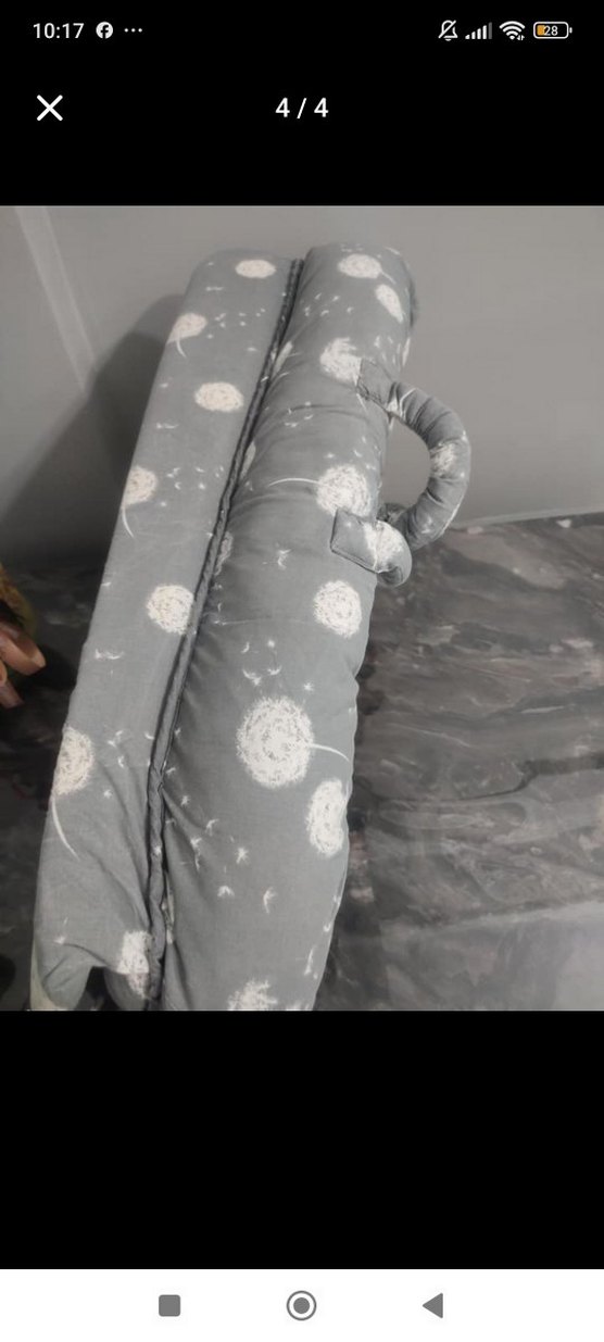 Gri Desenli Bebek Uyku Yatağı reflü yatağı - Görsel 2