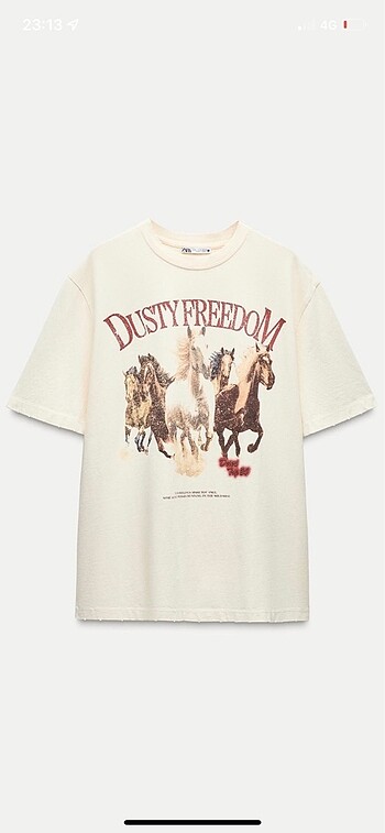 Zara Zara oversize at baskılı tshirt