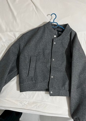 Gri Düğmeli Rahat Kadın Ceket - Görsel 2