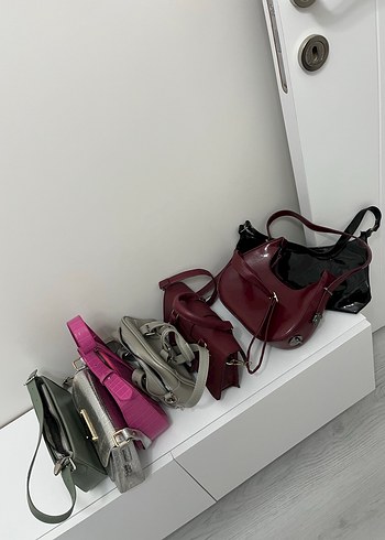 Modern Bordo Deri Kadın Çanta - Görsel 2