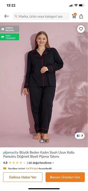 Siyah uzun kollu pamuklu düğmeli pijama takımı