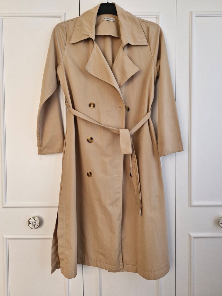 Bej Düğmeli Kadın Trençkot - Görsel 2