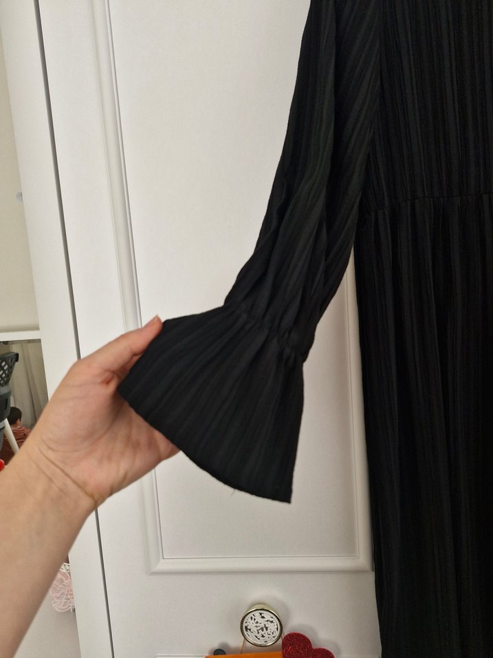 Uzun Siyah  Kadın Elbise - Görsel 3