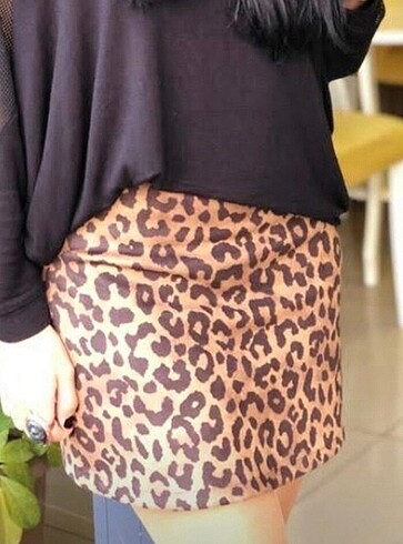 Etek kisa etek leopar etek mini etek