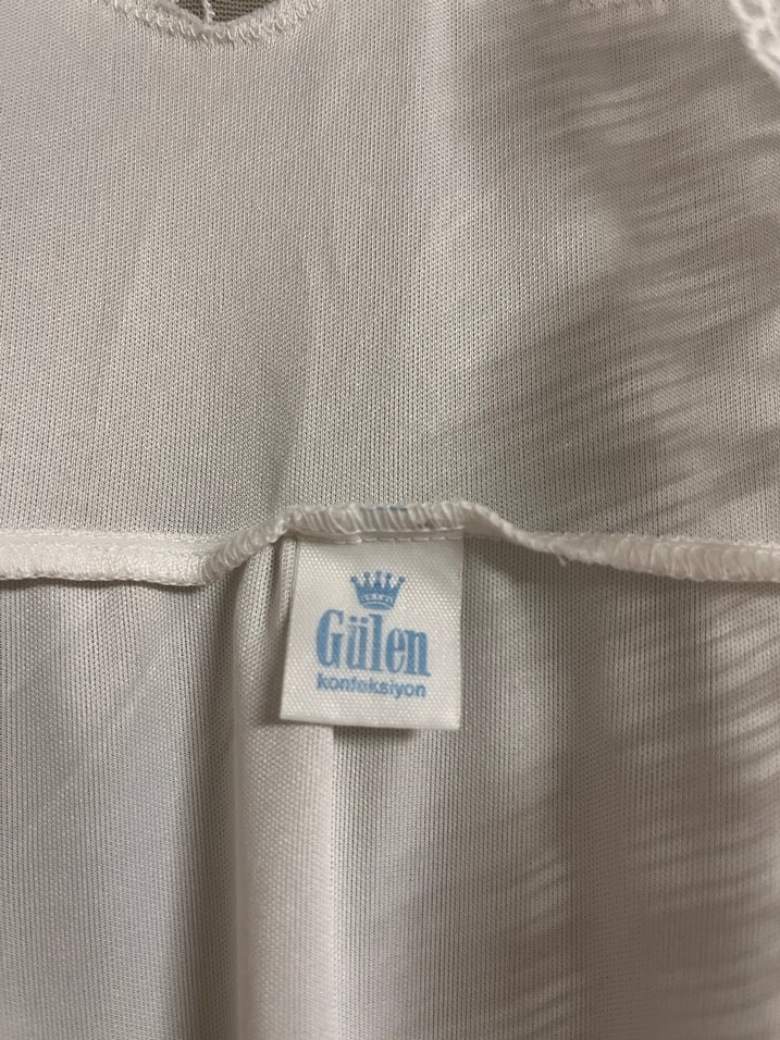 Uzun Beyaz Bohem Nakışlı Kadın Sabahlık kısa ve uzun gecelik - Görsel 3