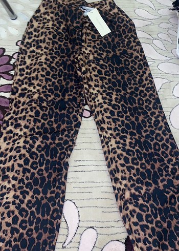Leopar Desenli Bol Kesim Kadın Pantolon etiketli 34 - Görsel 2
