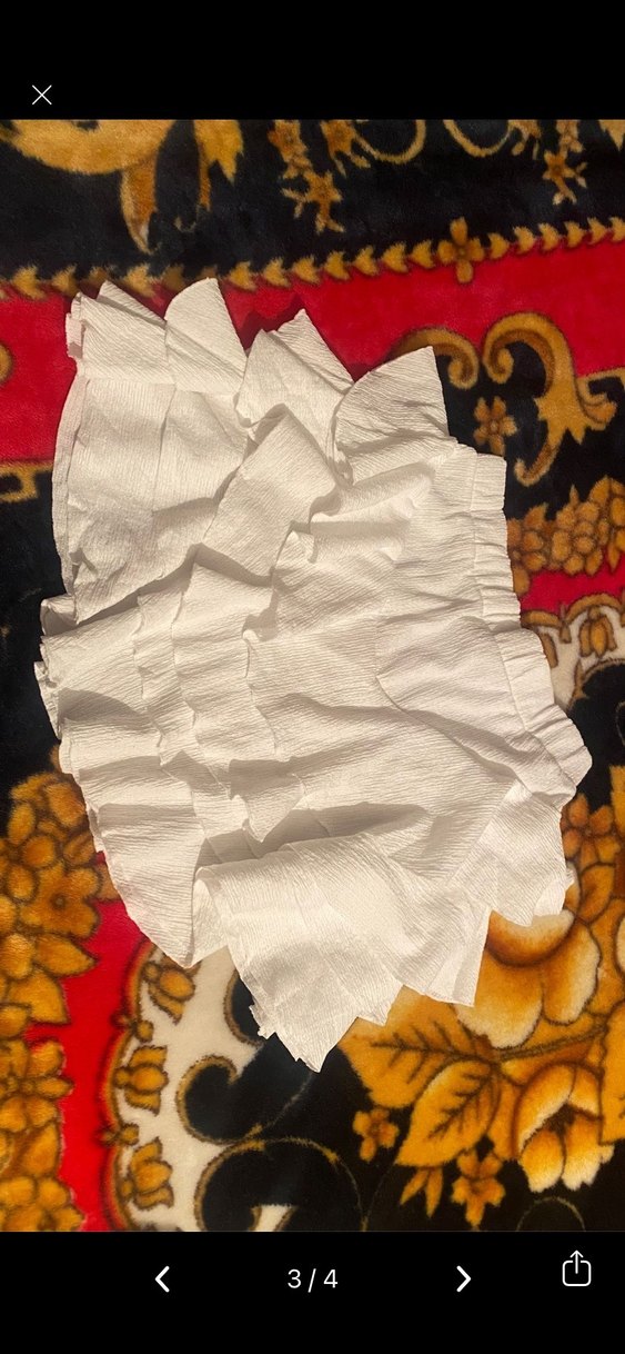 Viral la sarta Beyaz Keten Volanlı Mini Etek - Görsel 3