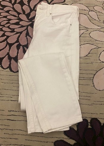 Beyaz Kadın mom fit  Pantolon 32/30 - Görsel 3