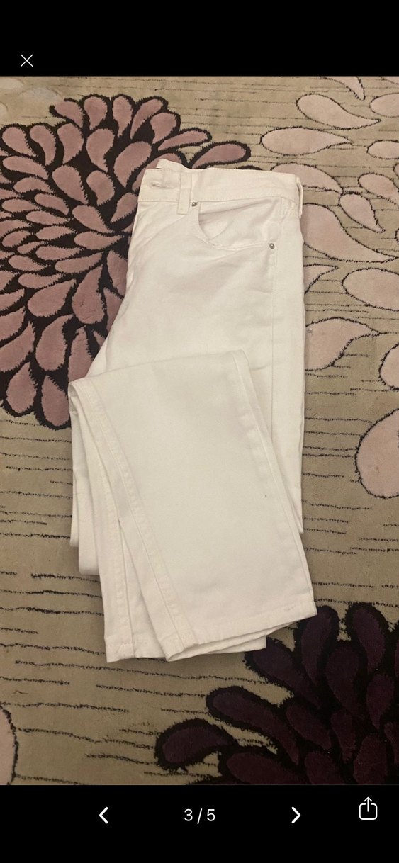 Beyaz Kadın mom fit  Pantolon 32/30 - Görsel 3