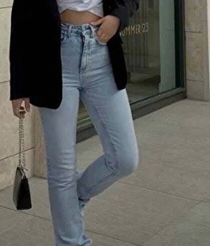 Trendyol & Milla Açık mavi more sustainable yüksek bel jean