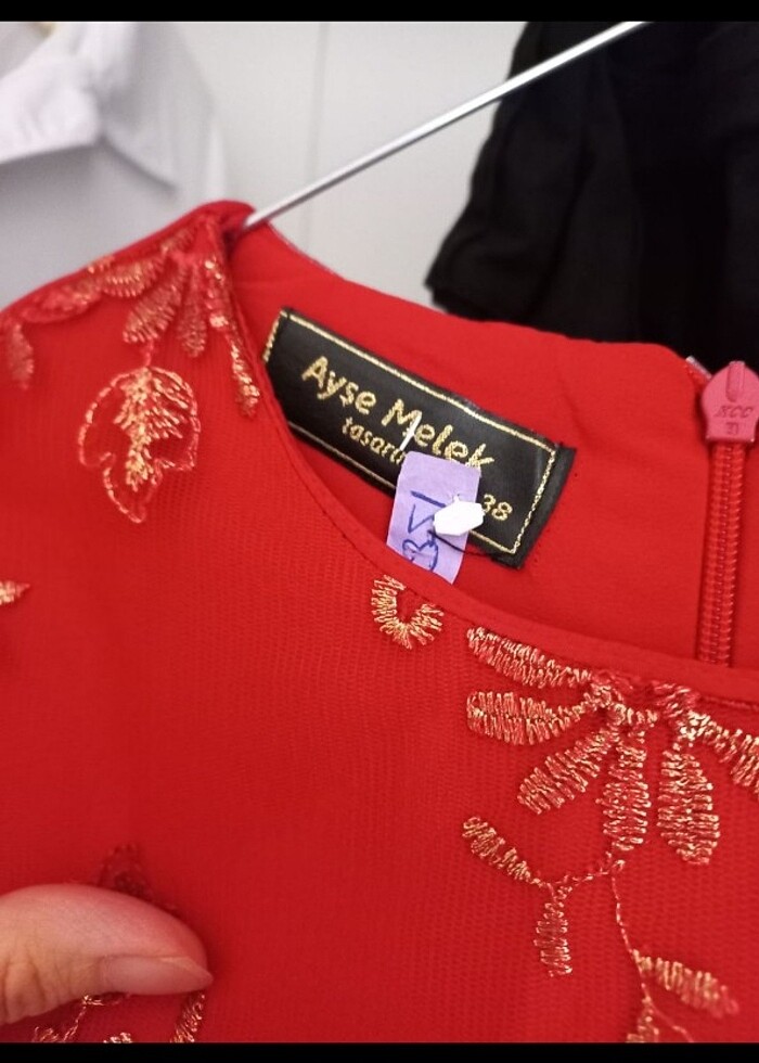 Kırmızı Tesettür Abiye & Elbise - Görsel 3