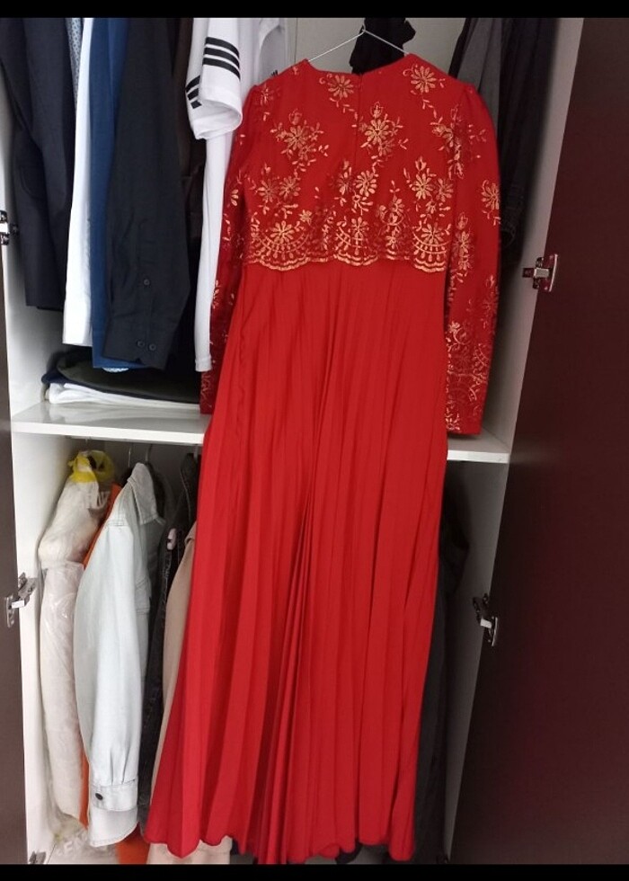 Kırmızı Tesettür Abiye & Elbise - Görsel 5