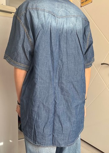 LC Waikiki Düğmeli Mavi Denim Gömlek Elbise